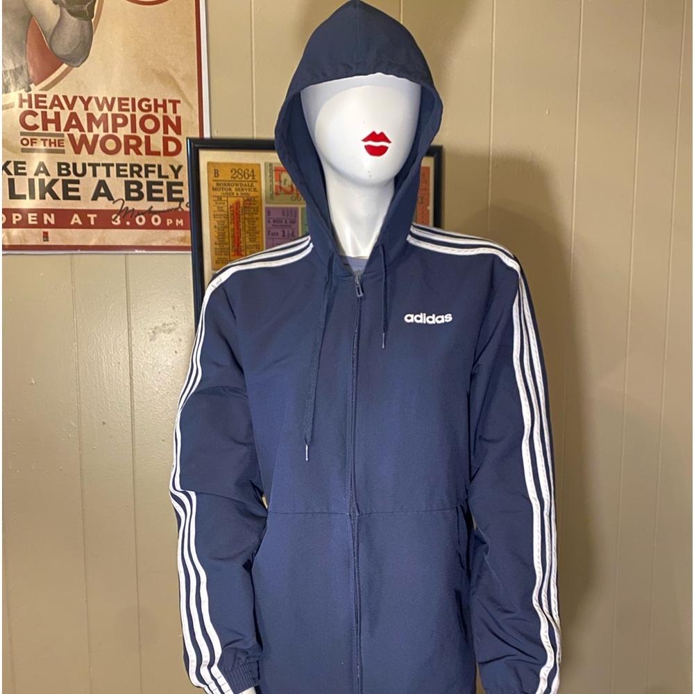 Mens adidas Navy Blue Warm up 3 stripe jacket